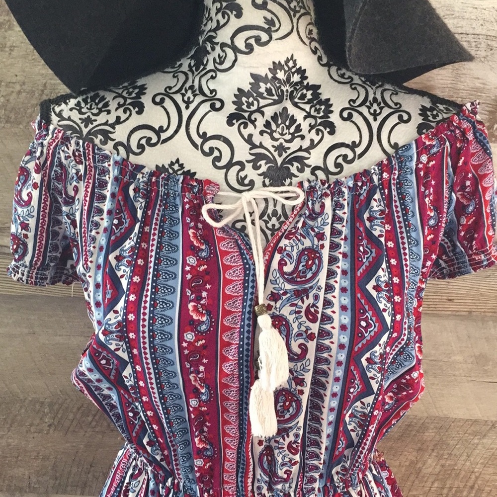 Boho Lightweight Off Shoulder Summer Dress - Picture 3 of 5